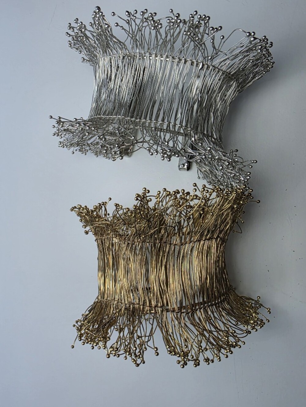 Two feather chain flexible bracelets